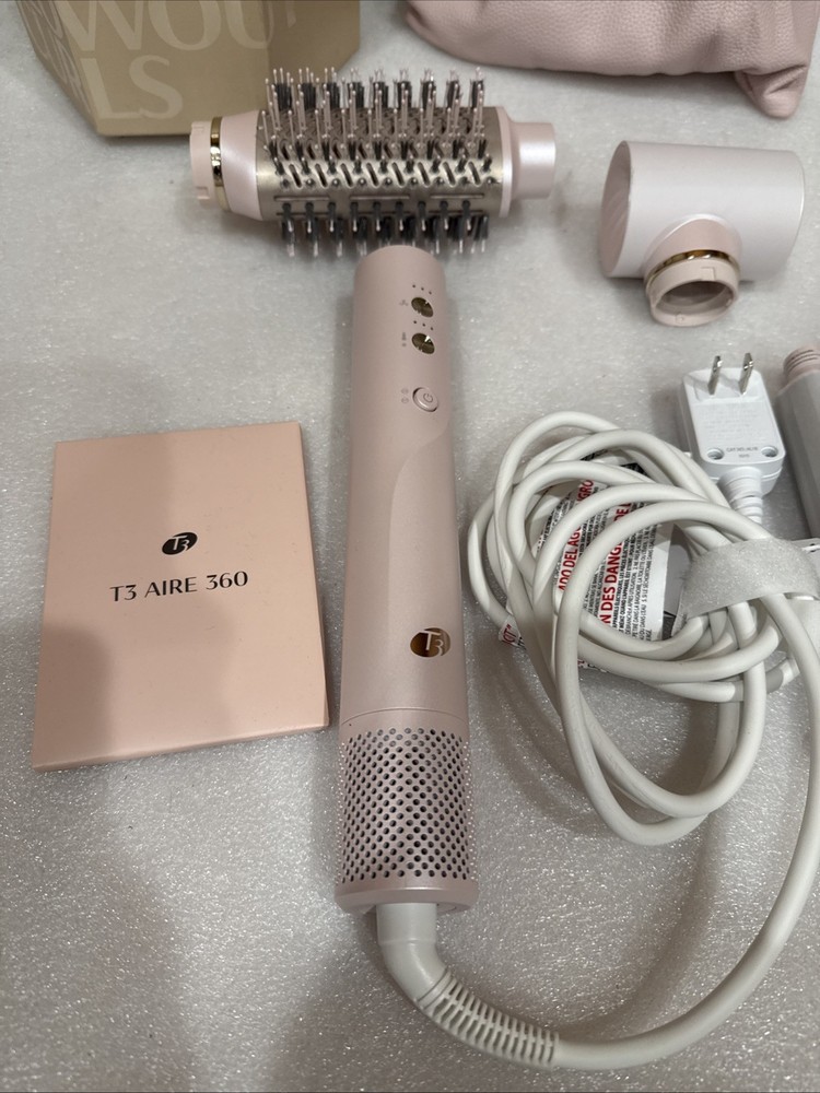 T3 Aire 360 Multi-Styler Blowout System Kit w/ Ceramic Curling Attachments BLUSH