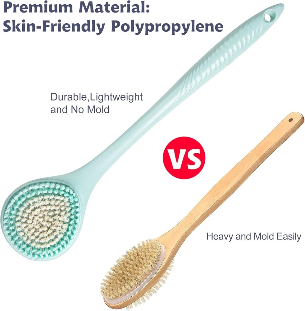 Relaxing Exfoliating Back Scrubber with Long Handle - Improve Blood Circulation