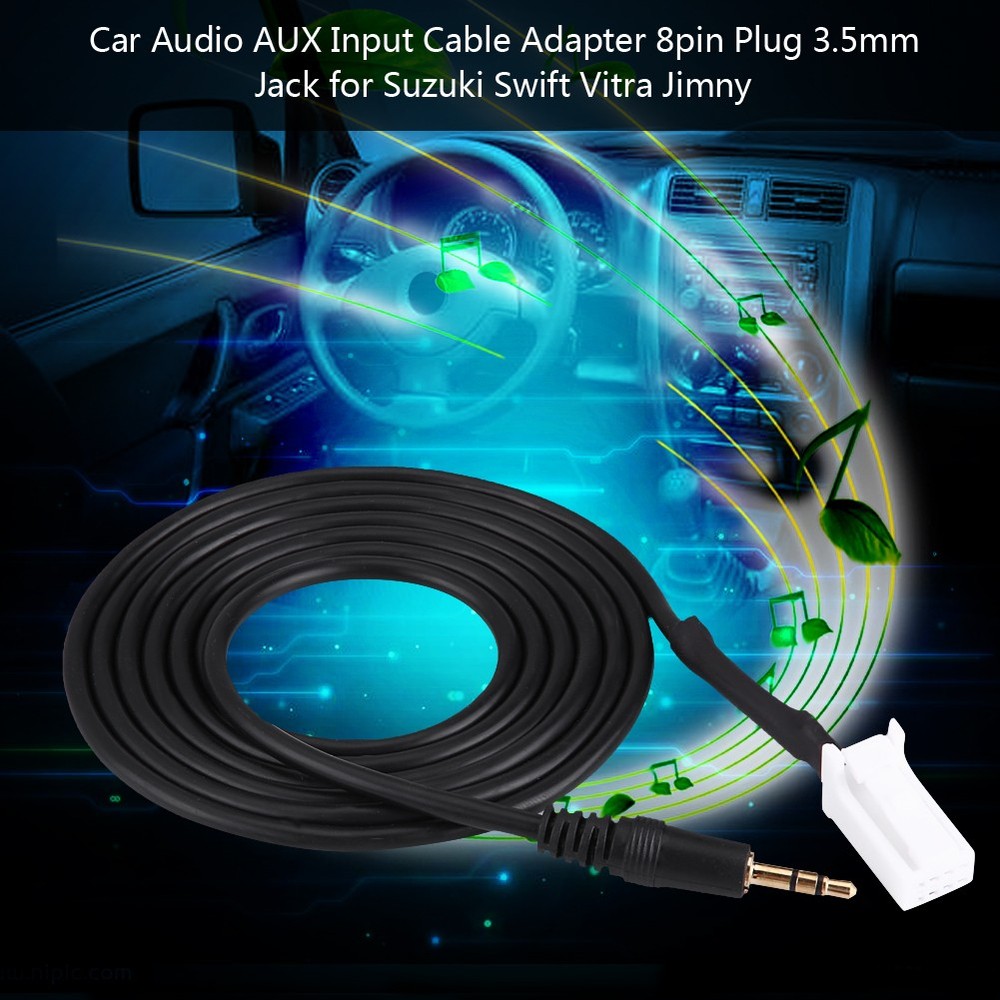 Car Audio AUX Input Cable Adapter 8pin Plug 3.5mm Jack For Swift