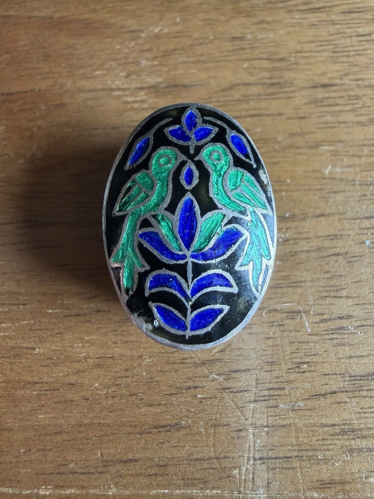 Vintage Two 925 Silver Enamel Pill Boxes
