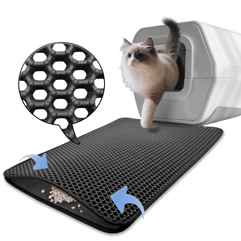 30X40 Black Cat litter Mat Double Layer Pad Trapper Folding Pad EVA Foam Rubber