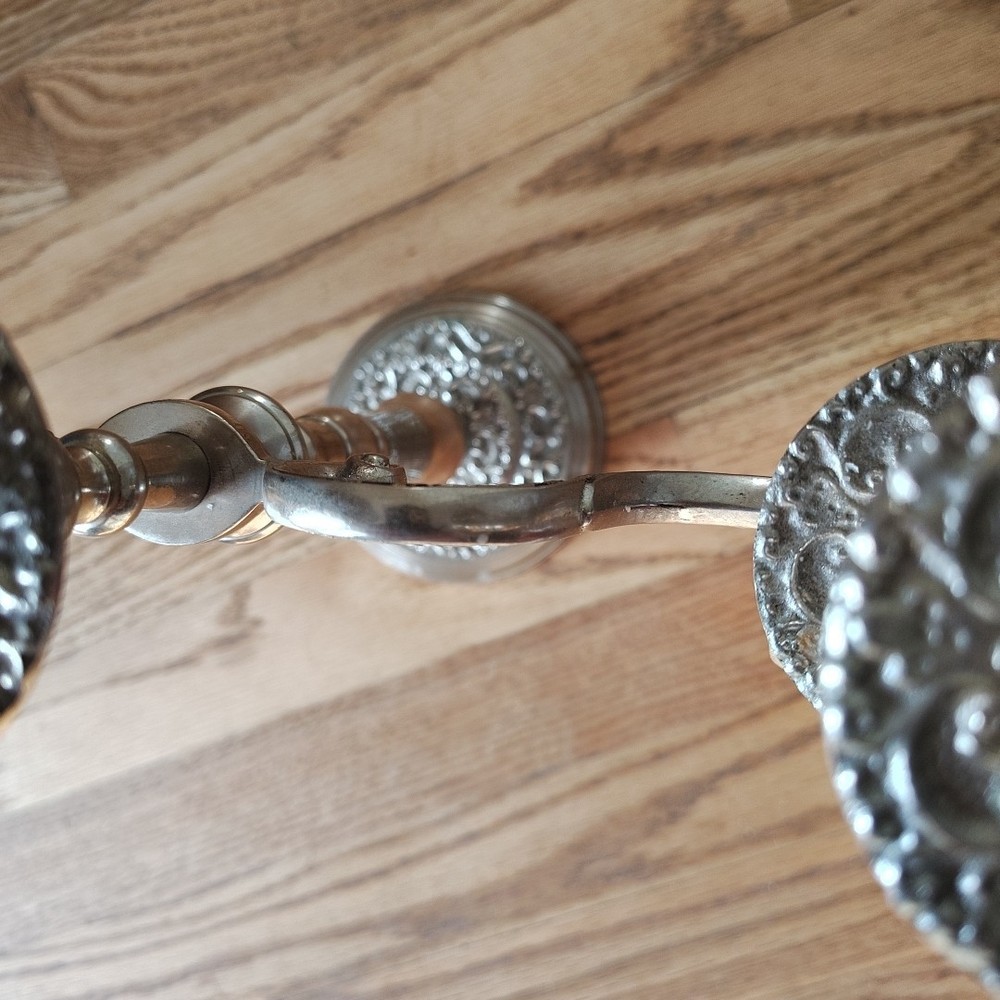 Towle Silver Plate 3 Arm Embossed Candleabra