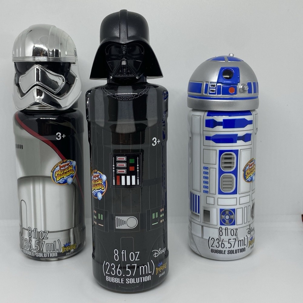 (3) Star Wars Disney Bubble Solution Vader Phasma R2-D2 Gift Easter Basket Party