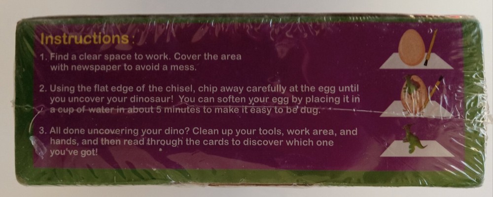 Dino Eggs Dig Kit Break Open 12 PieceFossil Science Toy Easter Gift Sealed New