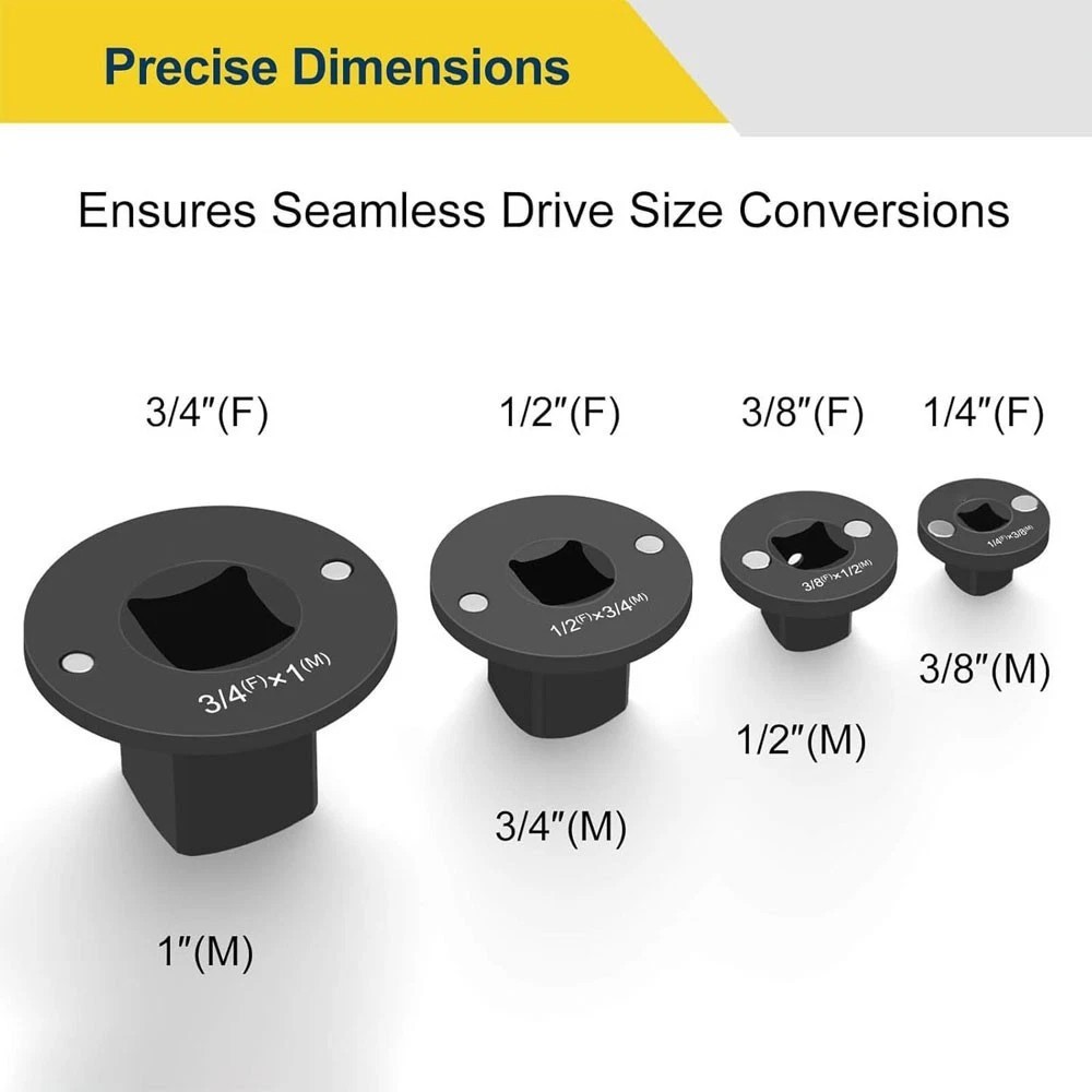Low Profile Impact Socket Adapter Set Drive Ratchet Adapter Set for Tight Spaces