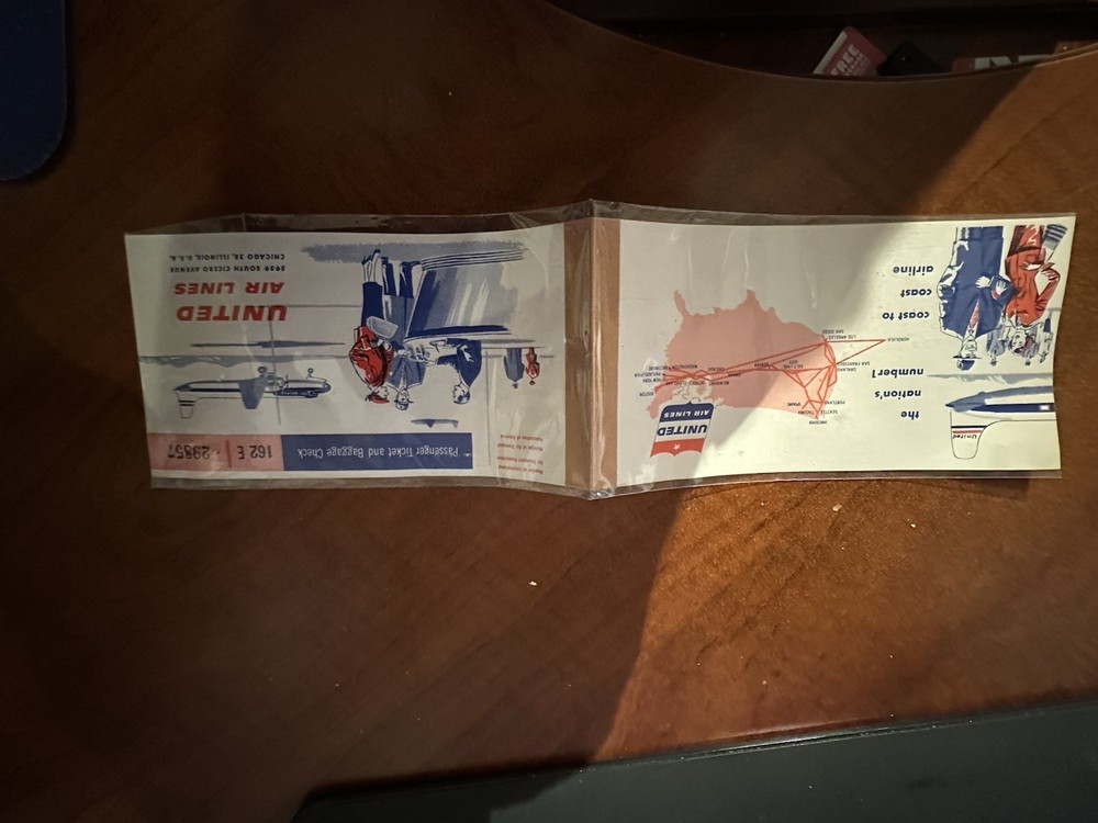 Old 1954 Delta airline Ticket