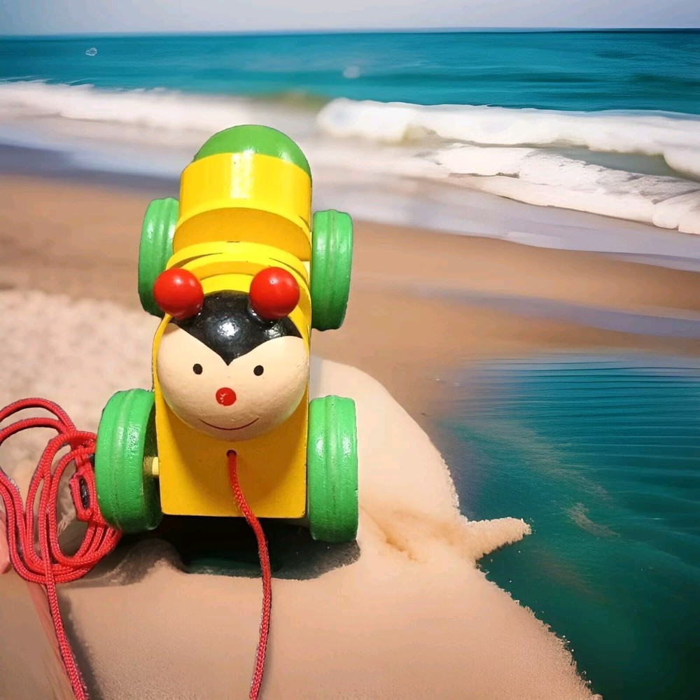 Pull Along Wooden Caterpillar Toy