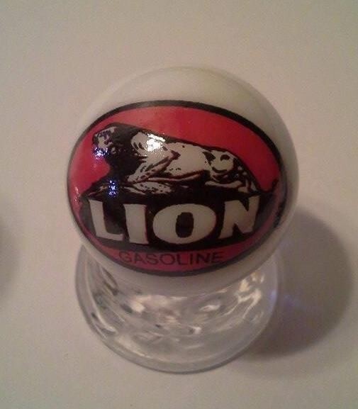 Lion Gasoline 1" Glass Logo Marble