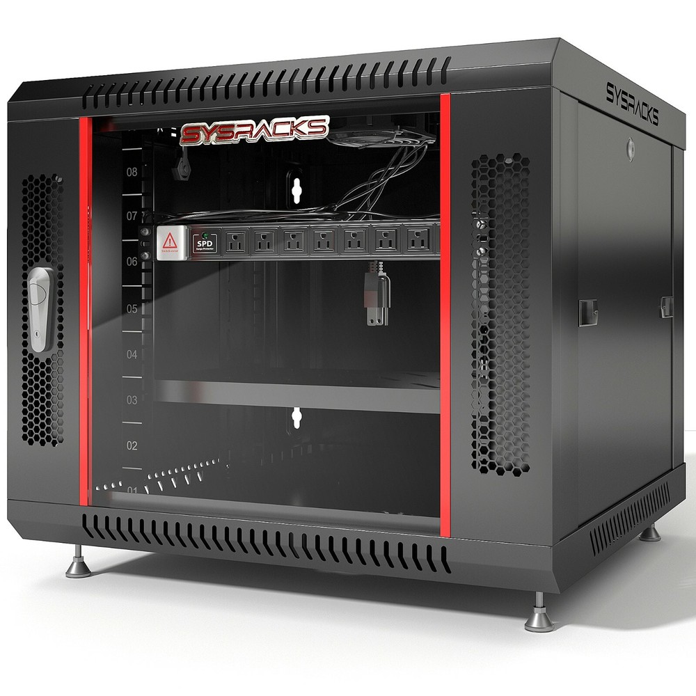 9U 24" Deep Wall Mount IT Network Server Rack Cabinet Enclosure. Free Accessory