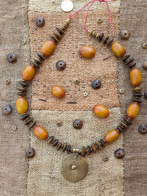 African Copal & Bone Beads [77124]