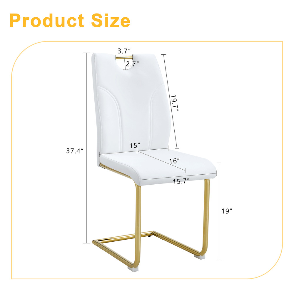 White PU Dining Chair Set.Uniquely designed white dining chairs. PU material,