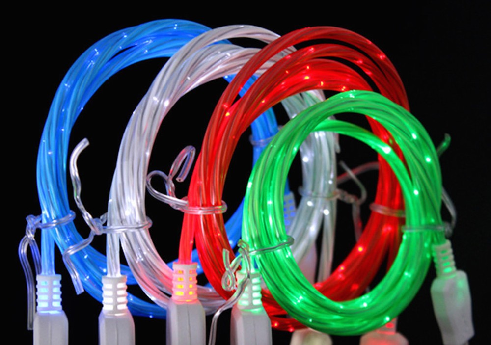 FLOW LIGHT-UP 3FT LED el data/sync USB charger cable FOR MICRO USB ANDROID PHONE