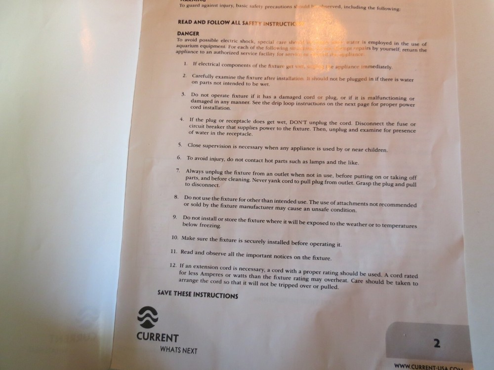 Current Nova Extreme High Output T5 Lighting Systems Owner & Operations Manual