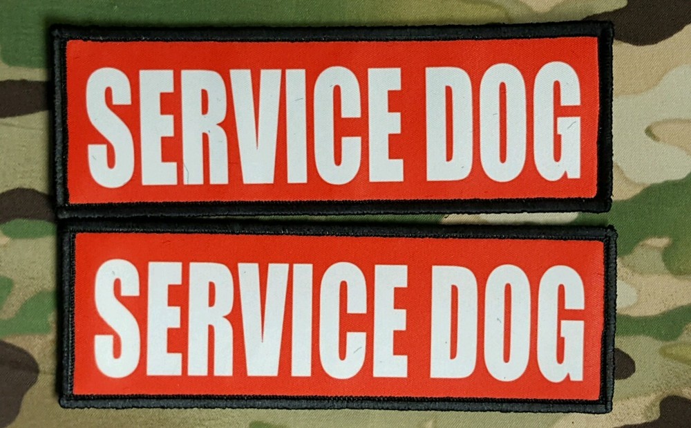 2 Pack Service Dog Patch 2x6 Red Hook Back K9 Therapy