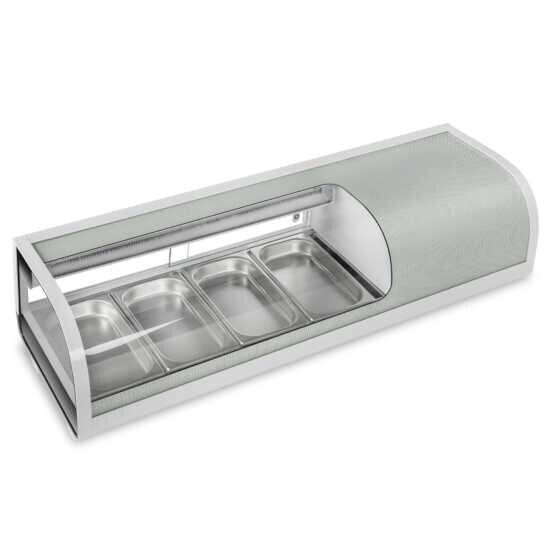 46" Refrigerated 4-Pan Sushi Display Case, Silver