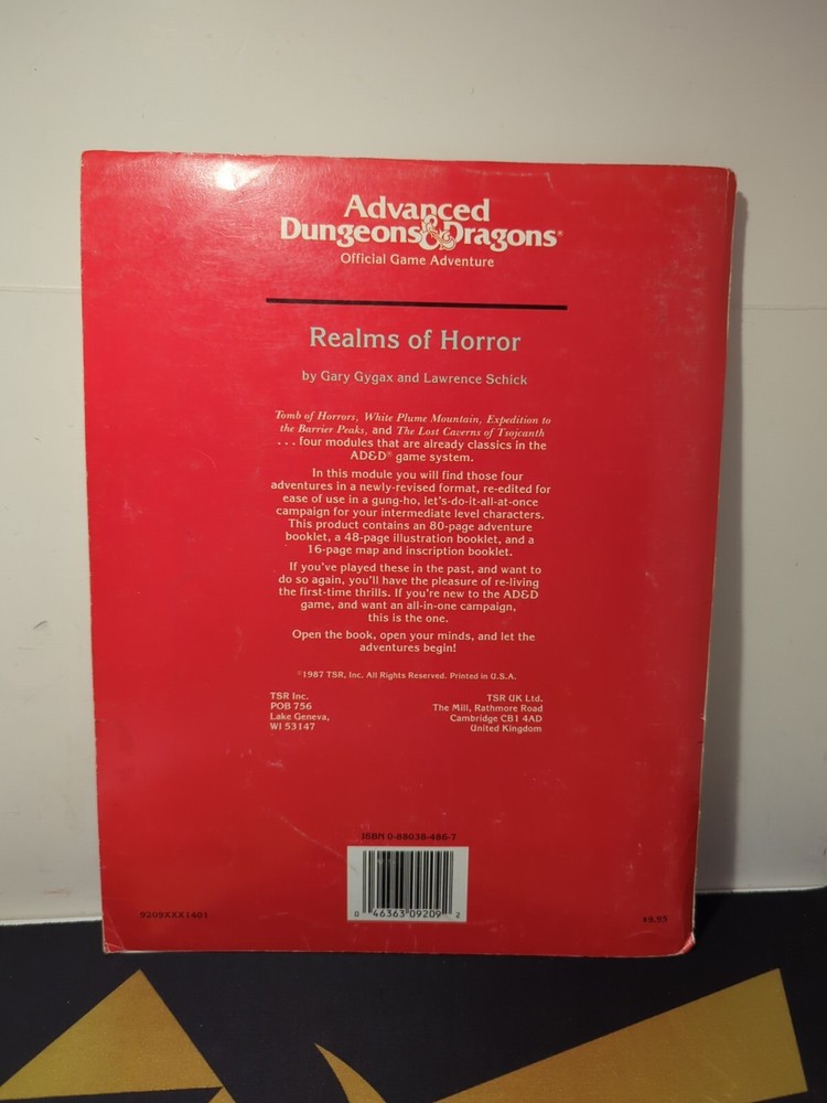 1987 Advanced Dungeons & Dragons Super Module Realms Of Horror 9209 - Complete