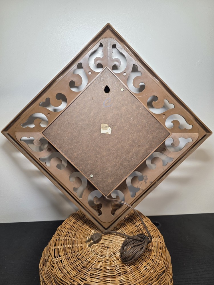 Vintage Lux Sunburst Diamond Shape Wall Clock - Robert Shaw MCM Tested