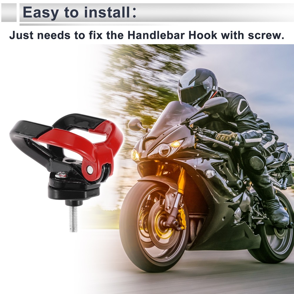 Open-Closed Butterfly Hook Double Motorcycle Hook 1pc Black Red