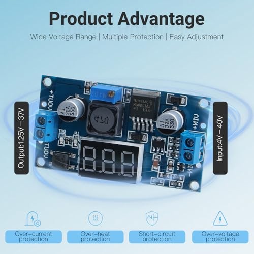 Blue LM2596 Adjustable DC-DC Buck Converter Step Down Module with LED 3PCS