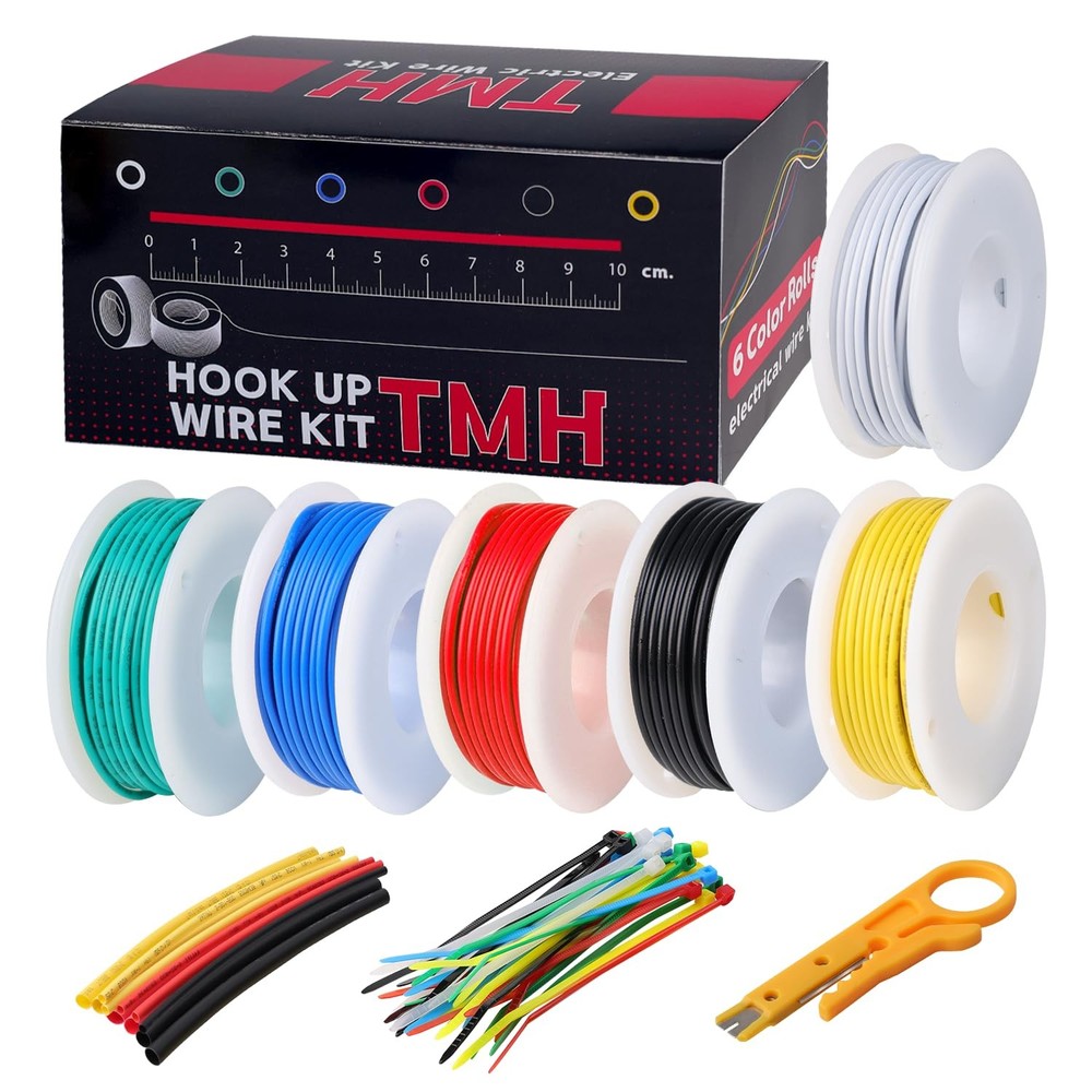 TMH 22 AWG “Stranded” Hookup Wire Kit, 6 Color Stranded - 25ft