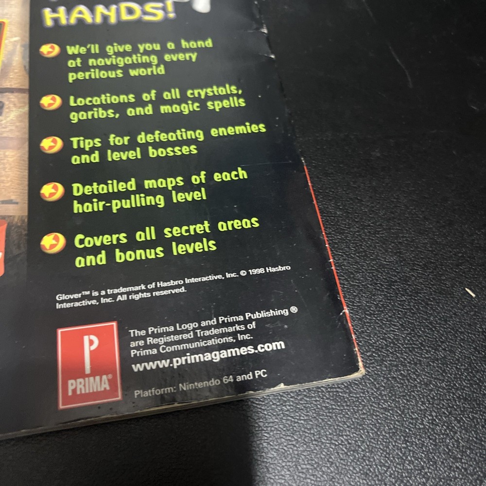 Glover Prima's Official Strategy Guide Fast Shipping In Box