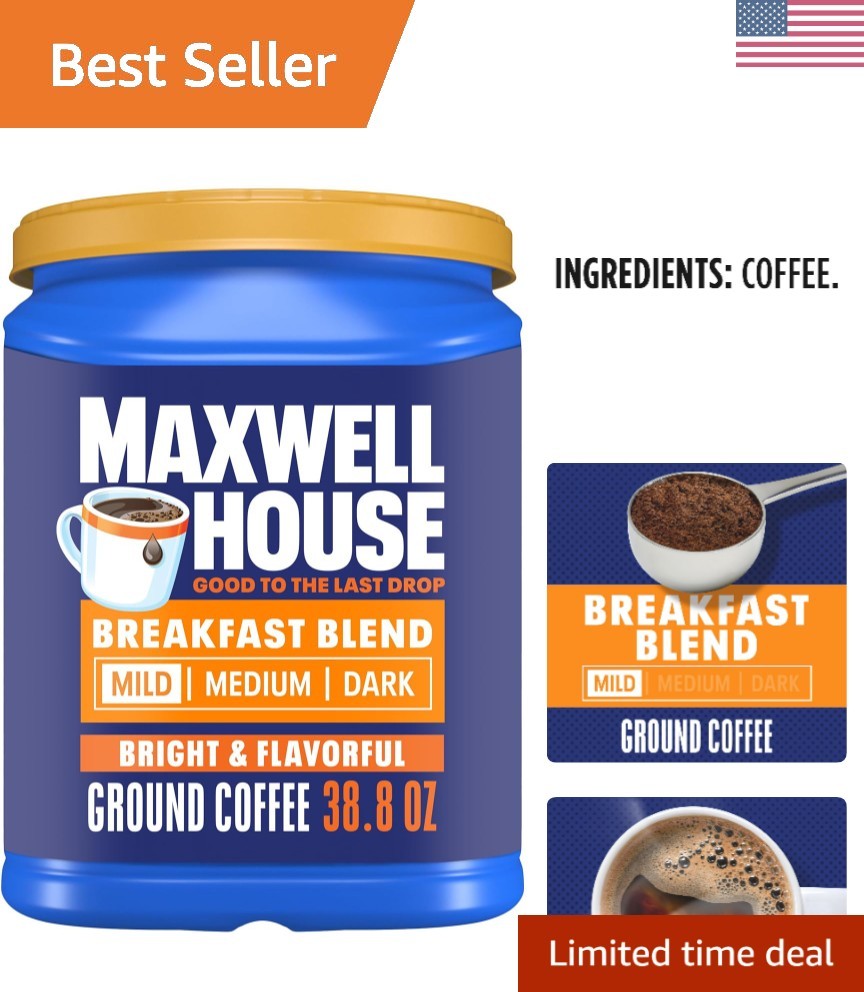 Breakfast Blend Mild Roast Ground Coffee, 38.8 oz Canister