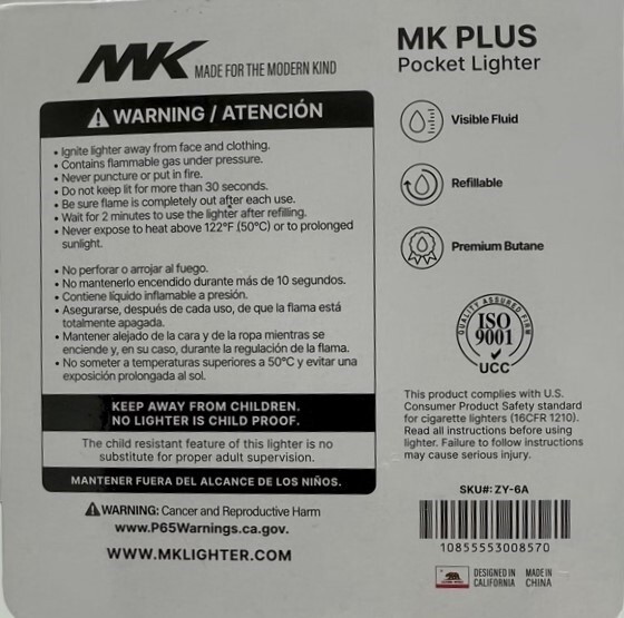 10 Ct MK Plus Five Assorted Color Refillable Lighters (008570)