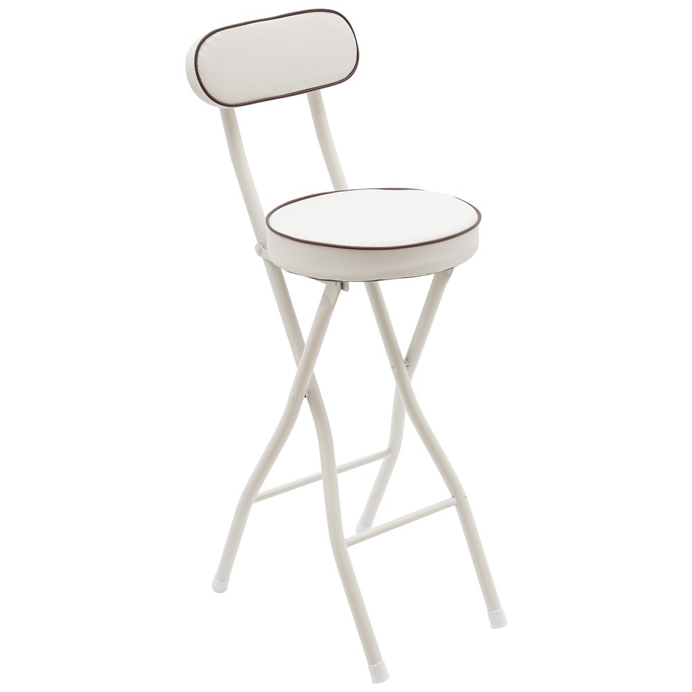 2 Pcs Folding Bar Stool with Backrest Tall Foldable Stool Chair Portable High