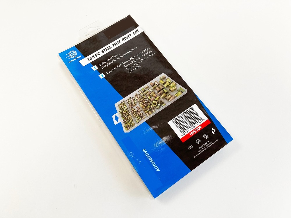 Steel Nut Inserts Rivet Threaded Fastener – 158pc