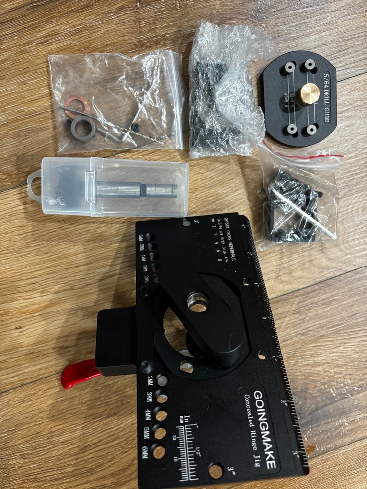 GOINGMAKE Metal Concealed Hinge Jig with Quick Clamp and Dust Vacuum Adapter