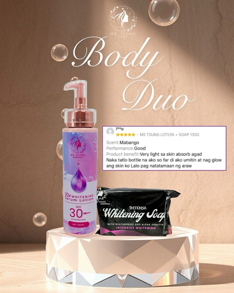 Ms. Tsung Essentials Serum Lotion & Whitening Soap - BUNDLE