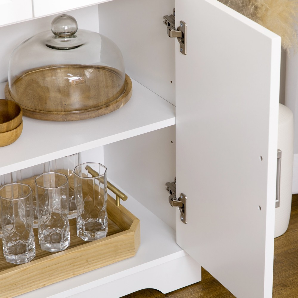 HOMCOM Buffet Cabinet, Modern Kitchen Sideboard with 3 Drawers White