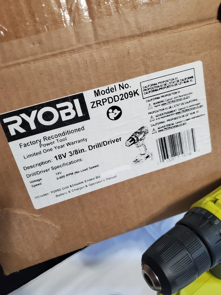 RYOBI 18V 3/8" DRILL/DRIVER