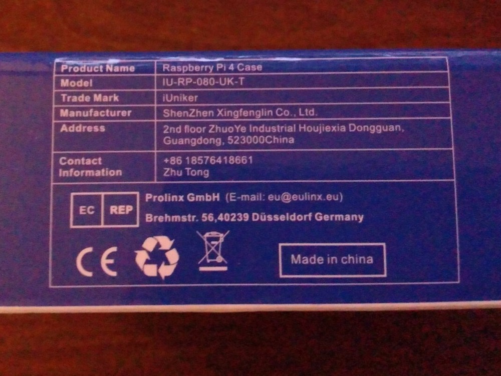 iuniker Heatsink Case For Raspberry Pi 4, New Open Box.