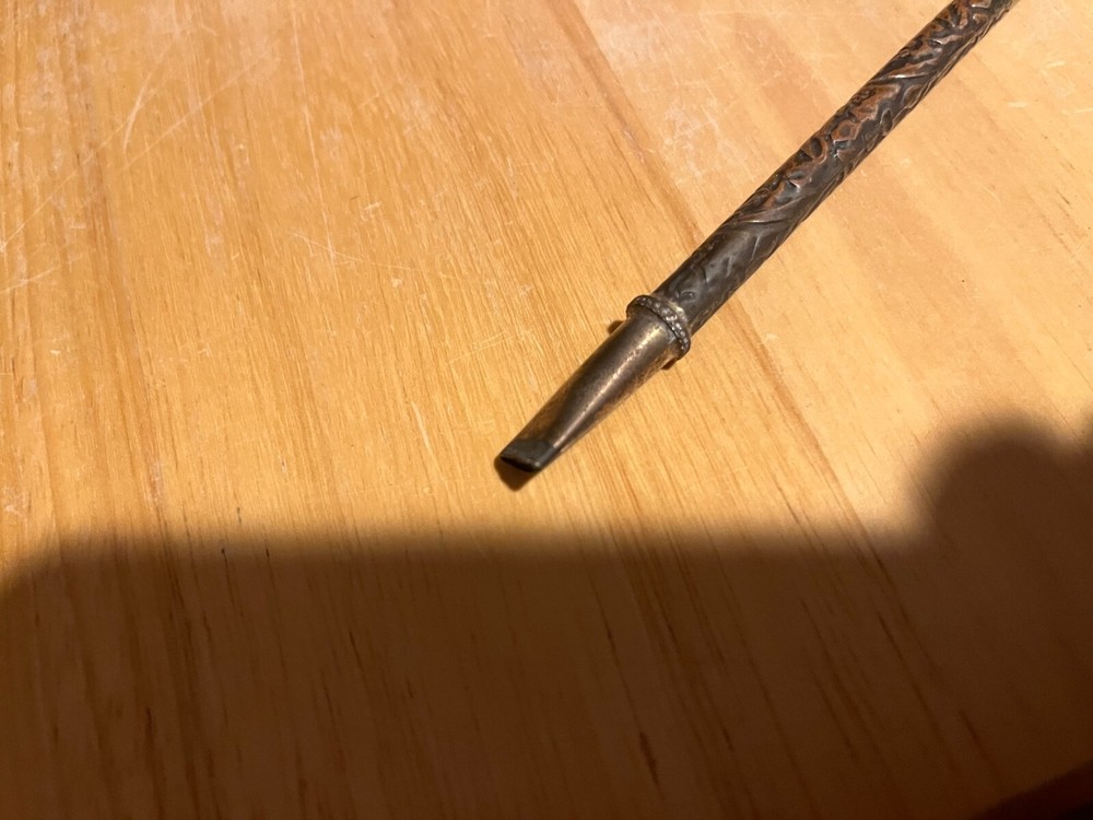 Antique Tea Straw Diffuser Alpaca INDUSTRIA ARGENTINA 7.5"L