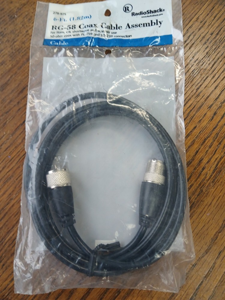 6 Ft RG-58 Coax Cable Assembly