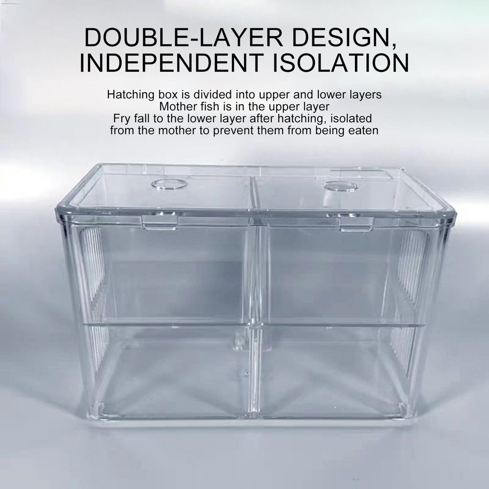 Aquarium Breeder Box Transparent Hatching Container Double-Chamber