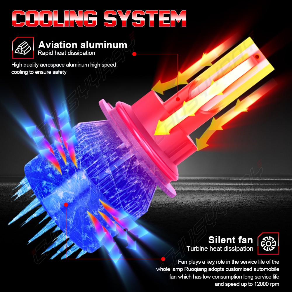 For 1999-2004 Ford Mustang LED Headlight Bulbs High Low Beam Combo Kit 6000K