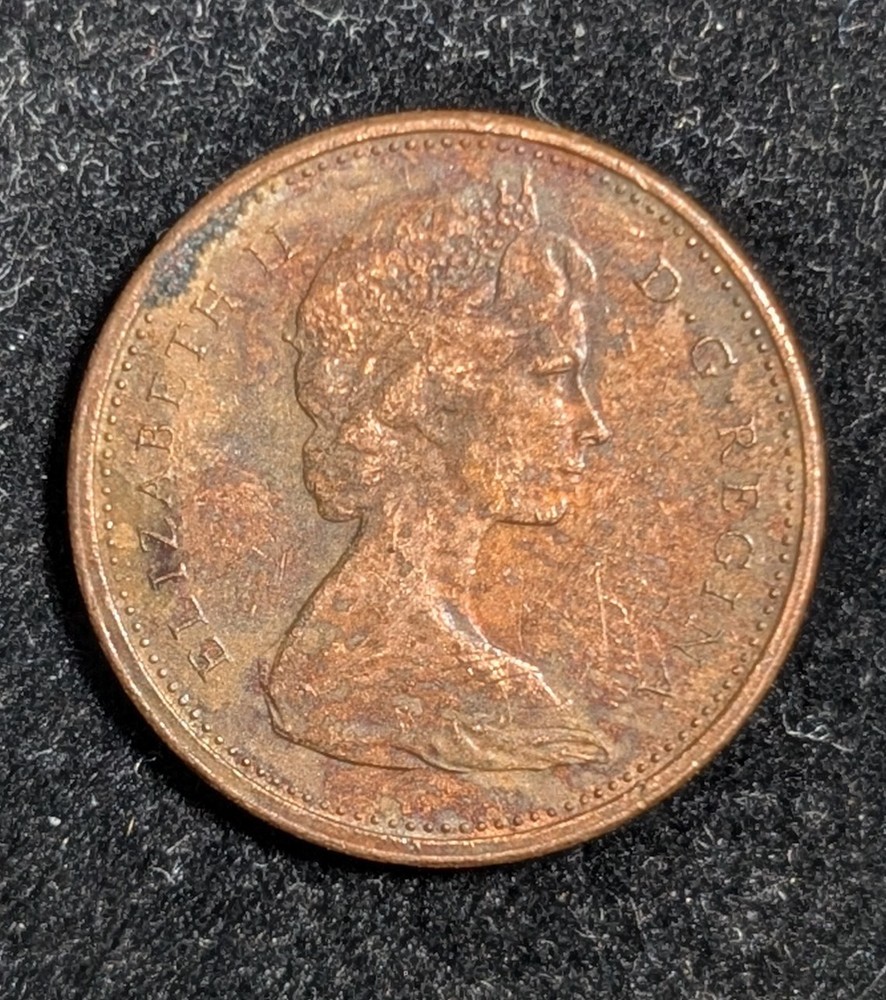 1973 Canada 1 Cent Circulated KM# 59.1 Brown