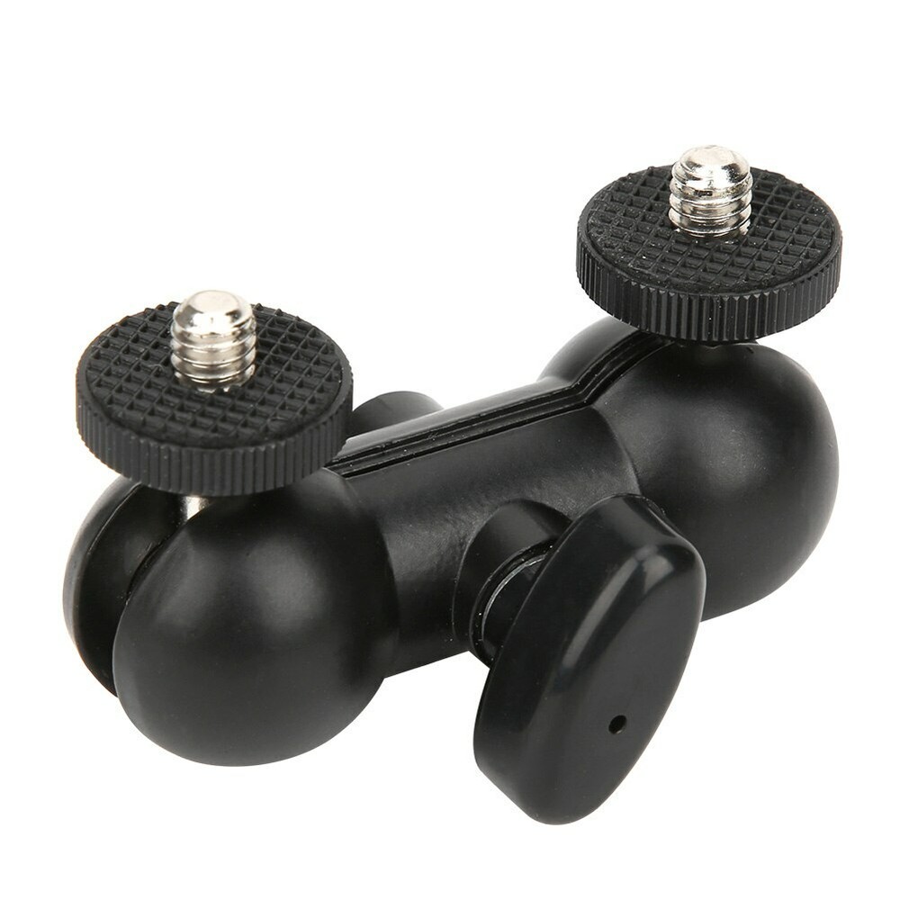 Multi-function Double Ball Head Shoe Mount Adapter Magic Arm 1/4" Screw