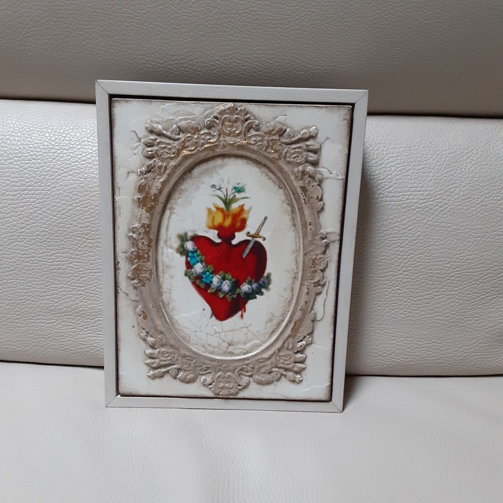 Sid Dickens White Wood Frame Tile (IFW26) "Devotion" Retired