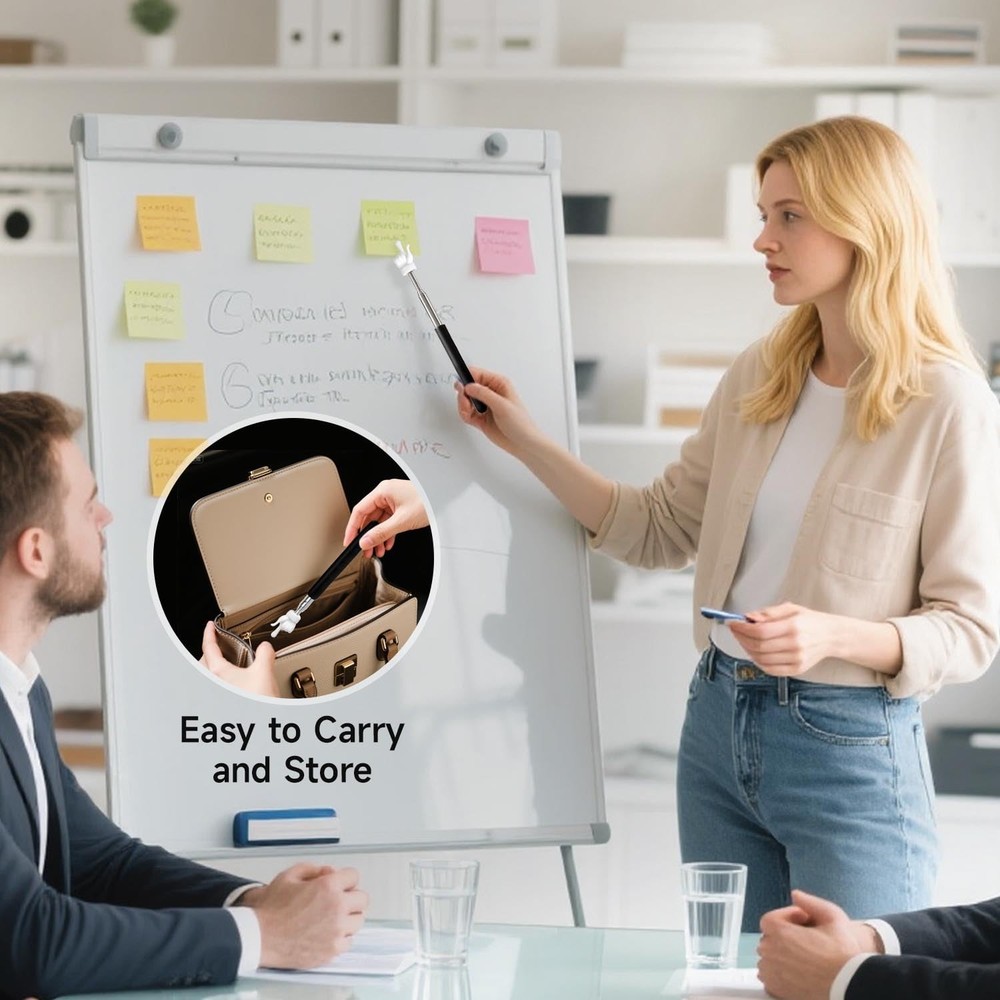 VOVIGGOL 2Pcs Telescopic Teachers Pointer, Extendable Hand Pointer Blue