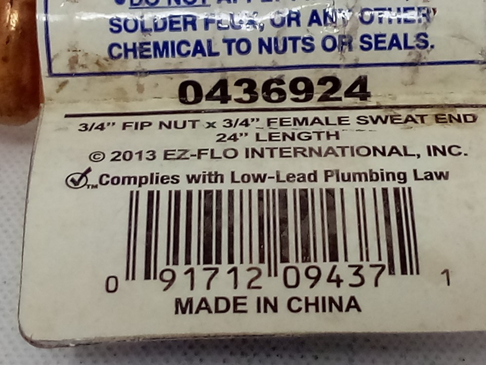 Eastman 24" Water Heater Corrugated Copper Connector