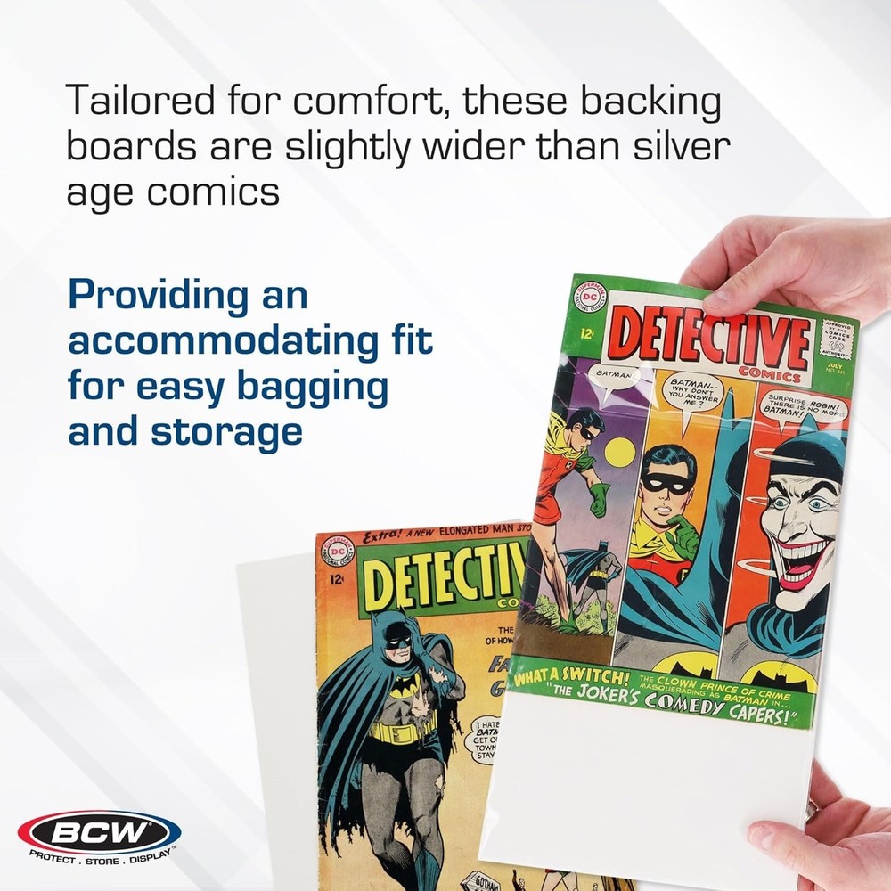 Silver Comic Book Backing Boards - 100 Pack for Collectors & Crafters