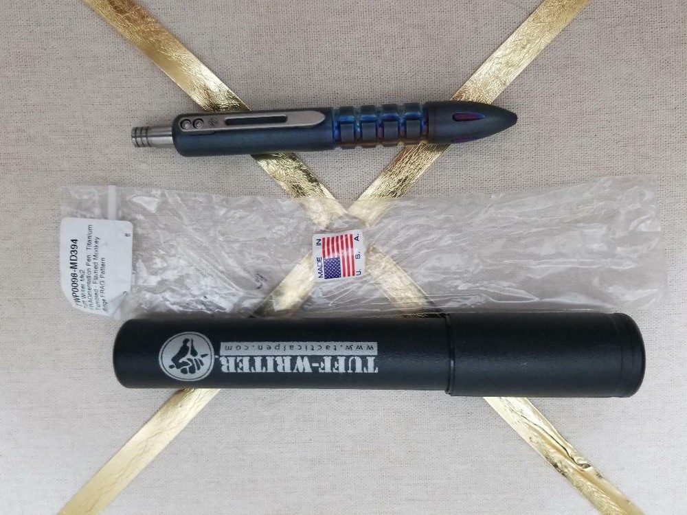 FLAMED MONKEY EDGE PATTERN  TUFF WRITER  FRAGMENTATION  TITANIUM PEN