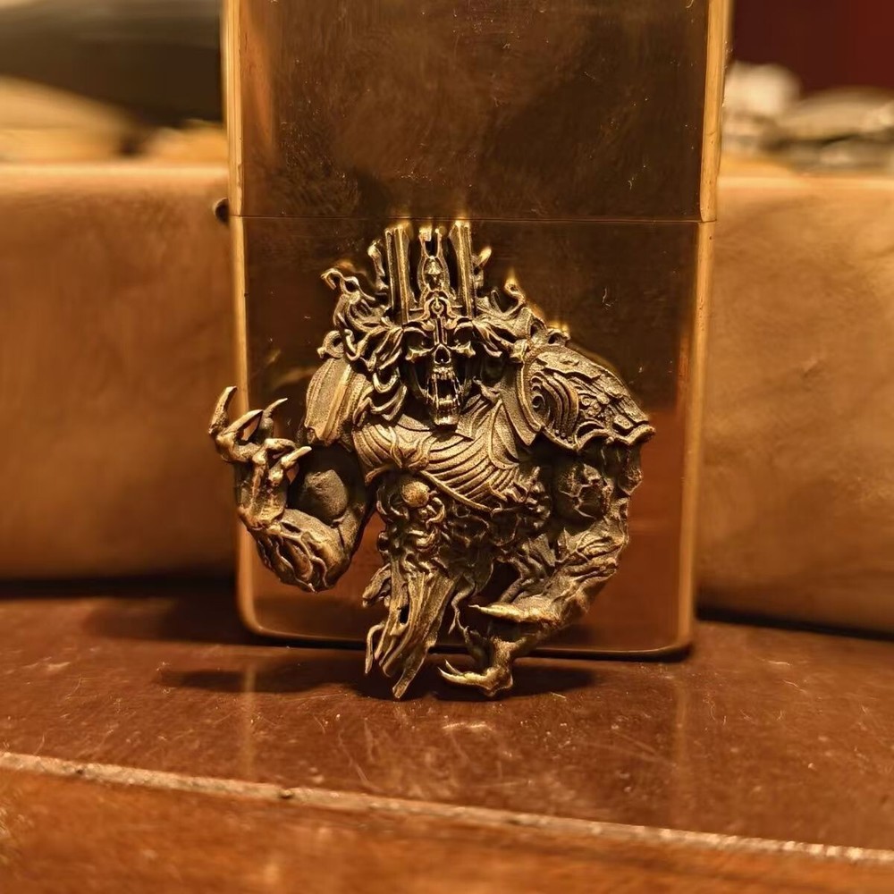 1 piece Brass Skeleton King sticker lighter DIY accessories