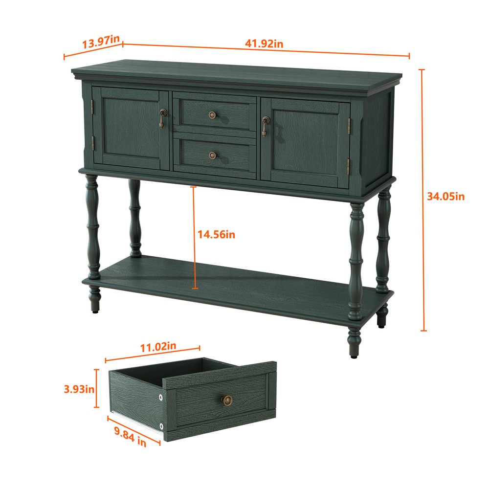 Sideboard Storage Dining Buffet Cabinet Console Table with Shelf&Drawers Green