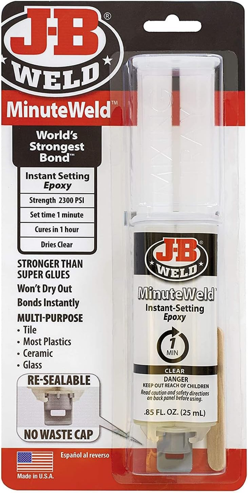 J-B Weld 50101 Minuteweld Instant-Setting Epoxy Syringe - Clear - 25Ml