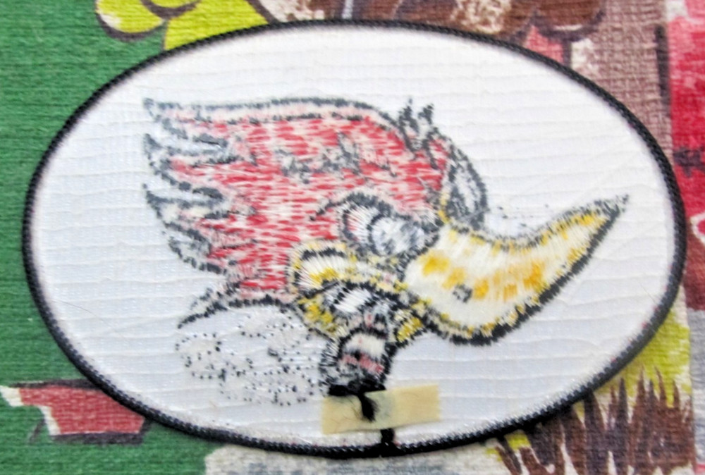 Vintage smoking Thrushbird embroidered patch