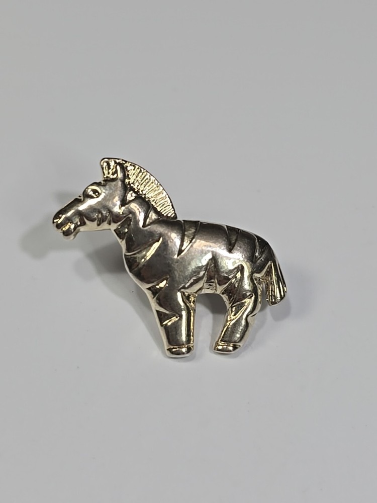 Zebra Lapel Pin Silver Color Marked Thailand On The Back